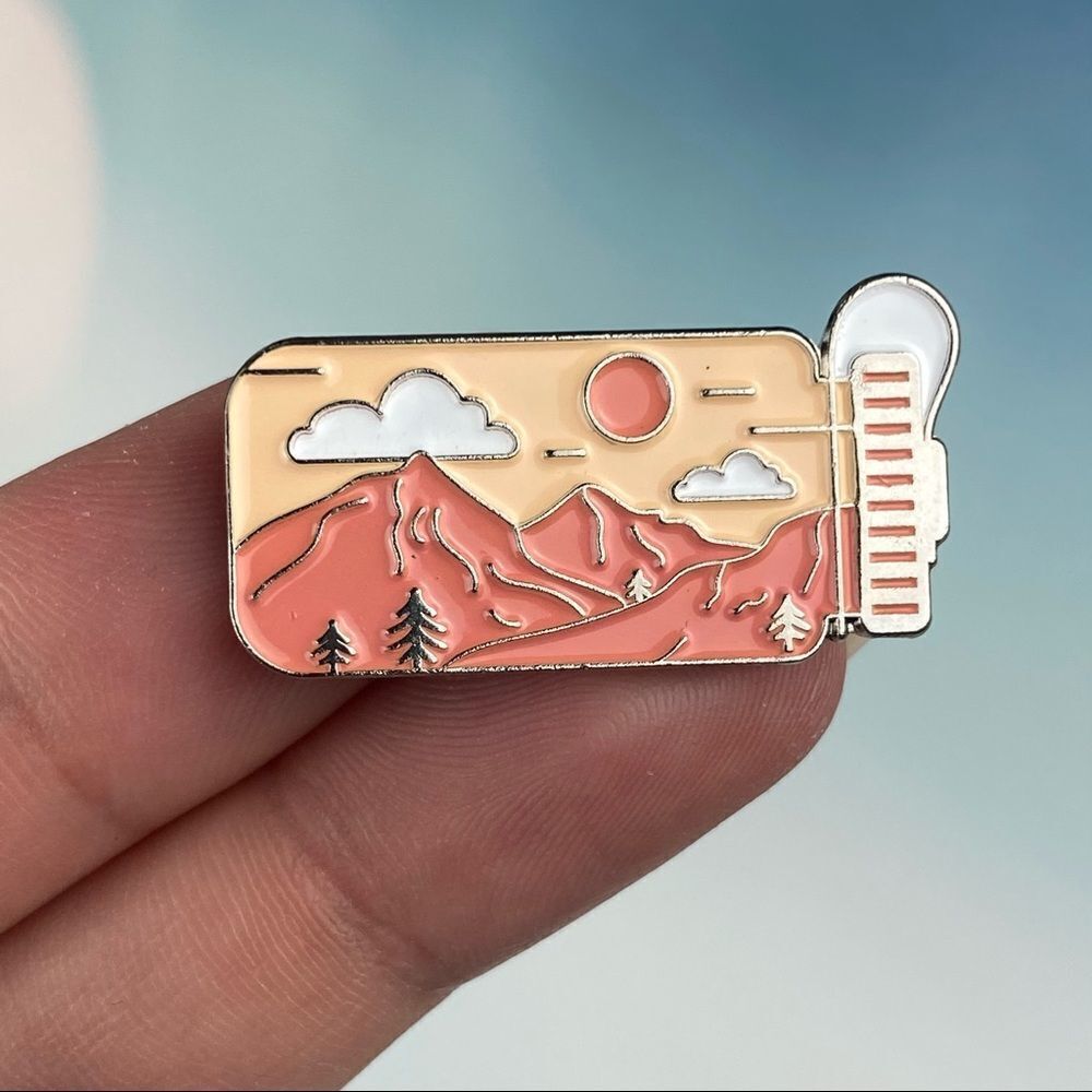 Adventure in Jar O Silver Enamel Pin/ Brooch Lapel